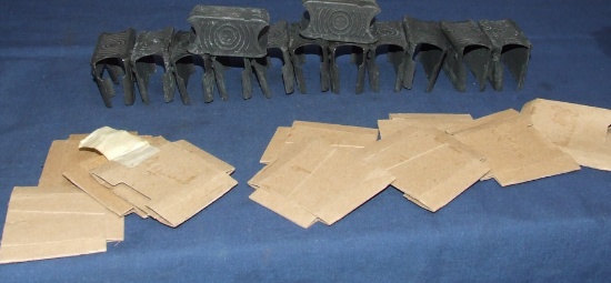 13 M1 Garand Clips and 10 eight round cardboard slides