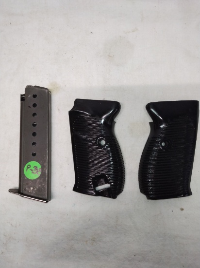 set of P38 grips and a magazine