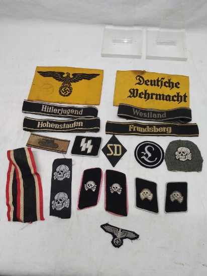 assorted German patches and cuff titles