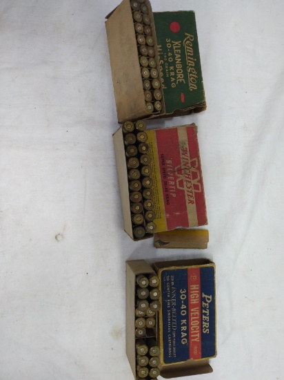 34 live rnds & 25 empty casings 30-40 krag