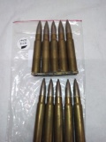 10 rounds 8mm on brass stripper clips