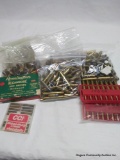 Box lot assorted brass and live ammo