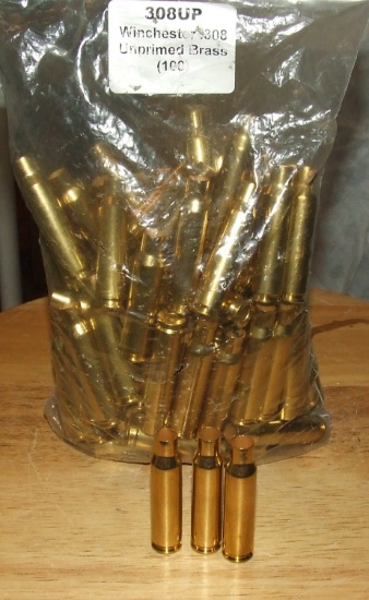 100 Winchester .308 Brass