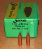 100 Sierra 6 mm Bullets