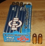 50 Rounds PPU 9X18 Makarov