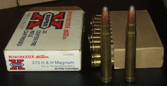 20 Rounds Winchester 375 H&H magnum