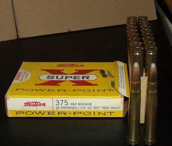20 Rounds Western 375 H&H Magnum