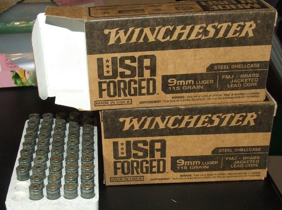 2 - 50 Rounds Winchester 9mm Luger