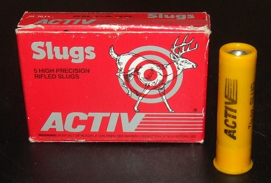 5 Rounds Activ 20 ga Rifled Slugs