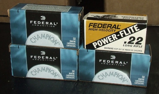 4 - 50 Rounds Federal 22 lr