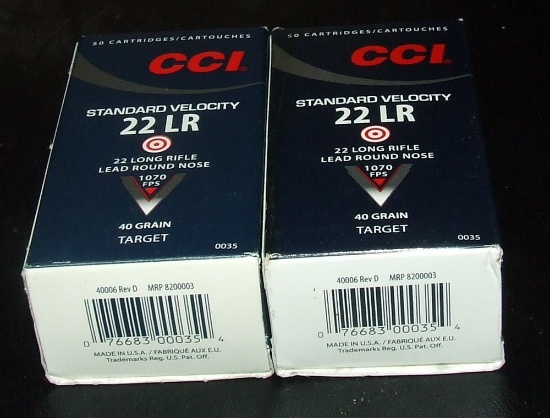 2 - 50 Rounds CCI  22 lr
