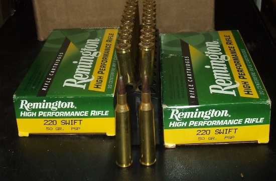 2 - 20 Rounds Remington 220 Swift