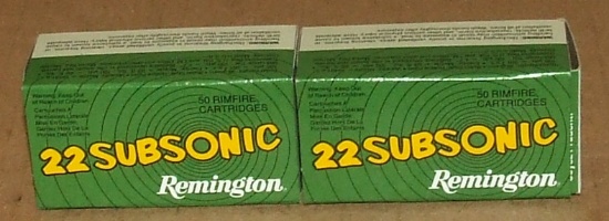 2 - 50 Rounds Remington 22RF Sub Sonic
