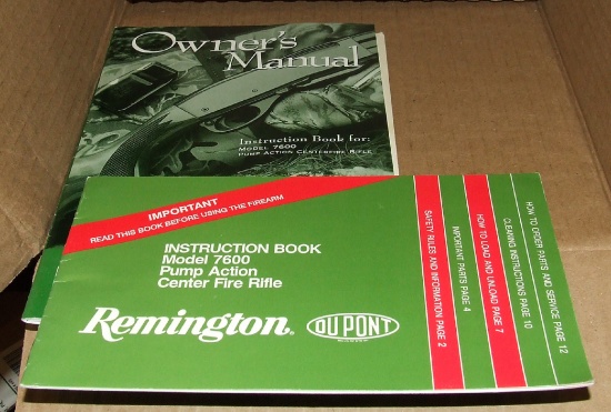 2 Remington 7600 Instruction & Operating Manual
