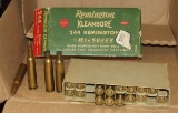 7 Rounds Remington .244, Box & Brass