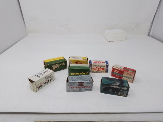 8 boxes assorted 22 caliber ammo
