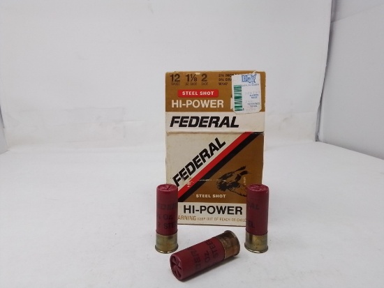 25 rnd box Federal Hi-Power steel shot 12ga