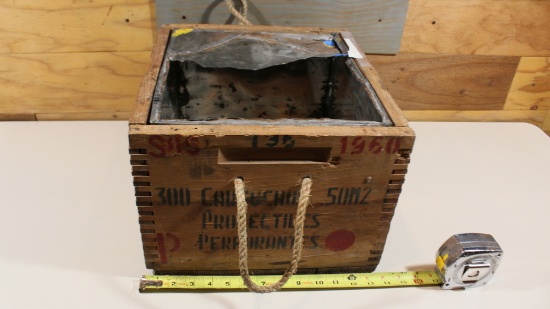 Empty Wood box for 50 BMG yellow tip