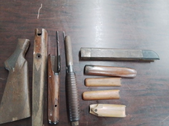 Box lot assorted forends & 1 wood butt stock