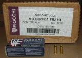 1000 Rounds FIOCCHI  9mm Luger