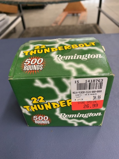 500 Round Box Remington 22 LR Thunderbolt