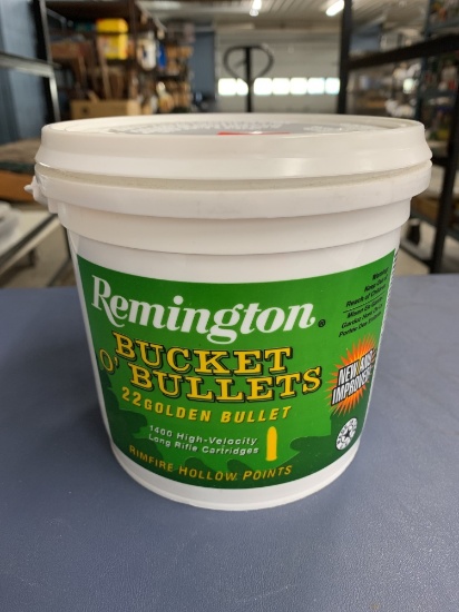 1400 Rounds Remington Bucket O’ Bullets 22 LR Golden Bullets High Velocity Rimfire Hollow Points