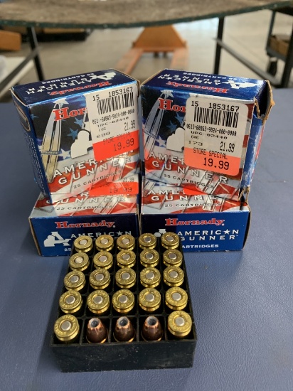 100 RDS (4-25 rd boxes) Hornady 9mm 115 gr XTP Hollow Points