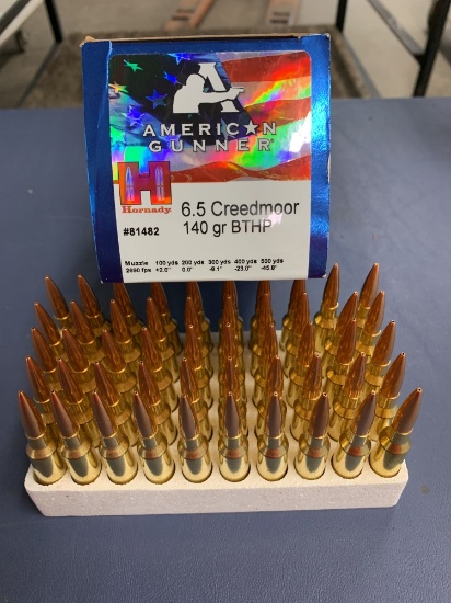 50 RDS Hornady American Gunner 6.5 Creedmoor 140 gr BTHP