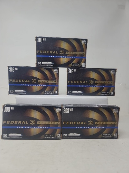5-20 rnd box Federal LE 308 Win 168gr TBT