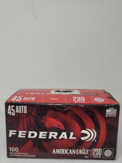 100 rnd box Federal American Eagle 45 acp 230gr.