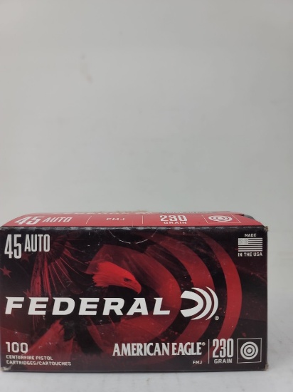 100 rnd box Federal American Eagle 45 acp 230gr.