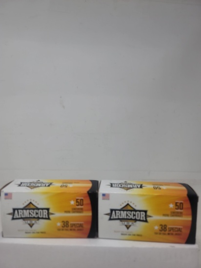 2-50 rnd box Armscor 38 spl 158gr FMJ