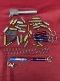 Miscellaneous Drilled Out Bullets, Brass, Laser Pointers, & Gun Parts; Spring-45 ACP Barrel