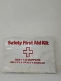 Plastic first aid pouch with contents