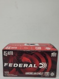 100 rnd box Federal American Eagle 45 acp 230gr.