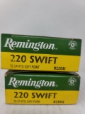 2-20 rnd box Remington 220 Swift 50gr.