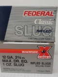 2-5 rnd box 12 ga rifled slugs (1 box Winchester 7 1 box Federal)