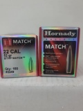 2-100 pcs box Hornady  22 Cal 52Gr BTHP Match (Sealed)