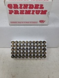 50 rnds Grindel Premium 9mm, 125JSP