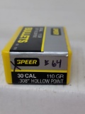 64 pcs Speer 30cal, 110GR .308 