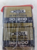 2-50 ct box Nosler 30 Cal 200 gr
