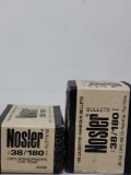 160 pcs Nosler 38cal/180 non expanding flat point