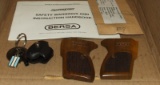 Bersa Thunder 380 Grips, book, lock & fired case.