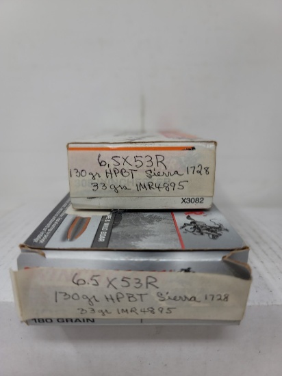 2 boxes 6.5x53R reloads (1-20 rnd & 1-10 rnd)
