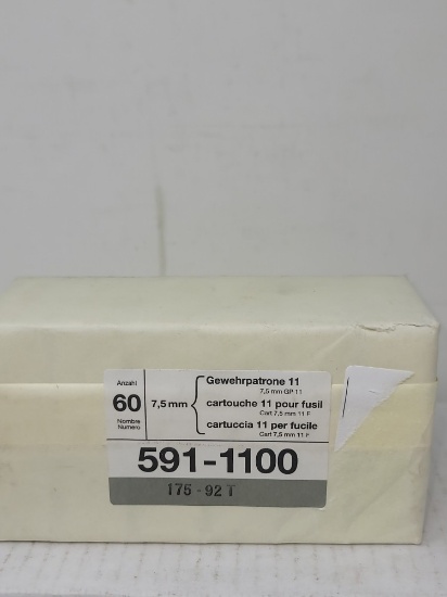 60 rnd brick 7.5 Swiss factory ammo