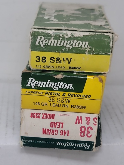 3-50 rnd box Remington 38 S&W