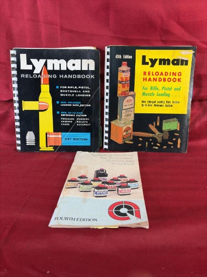 44th & 45th Edition Lyman Reloading Handbooks & Accurate Arms Smokeless Powder 4th Edition