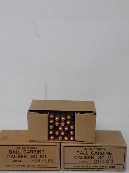 3-50 rnd box Lake city 30 Carbine