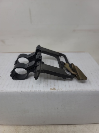 Side mount rail with scope rings