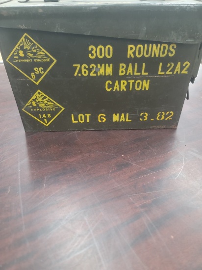 Appros. 300 rounds 7.62 Ball in metal can